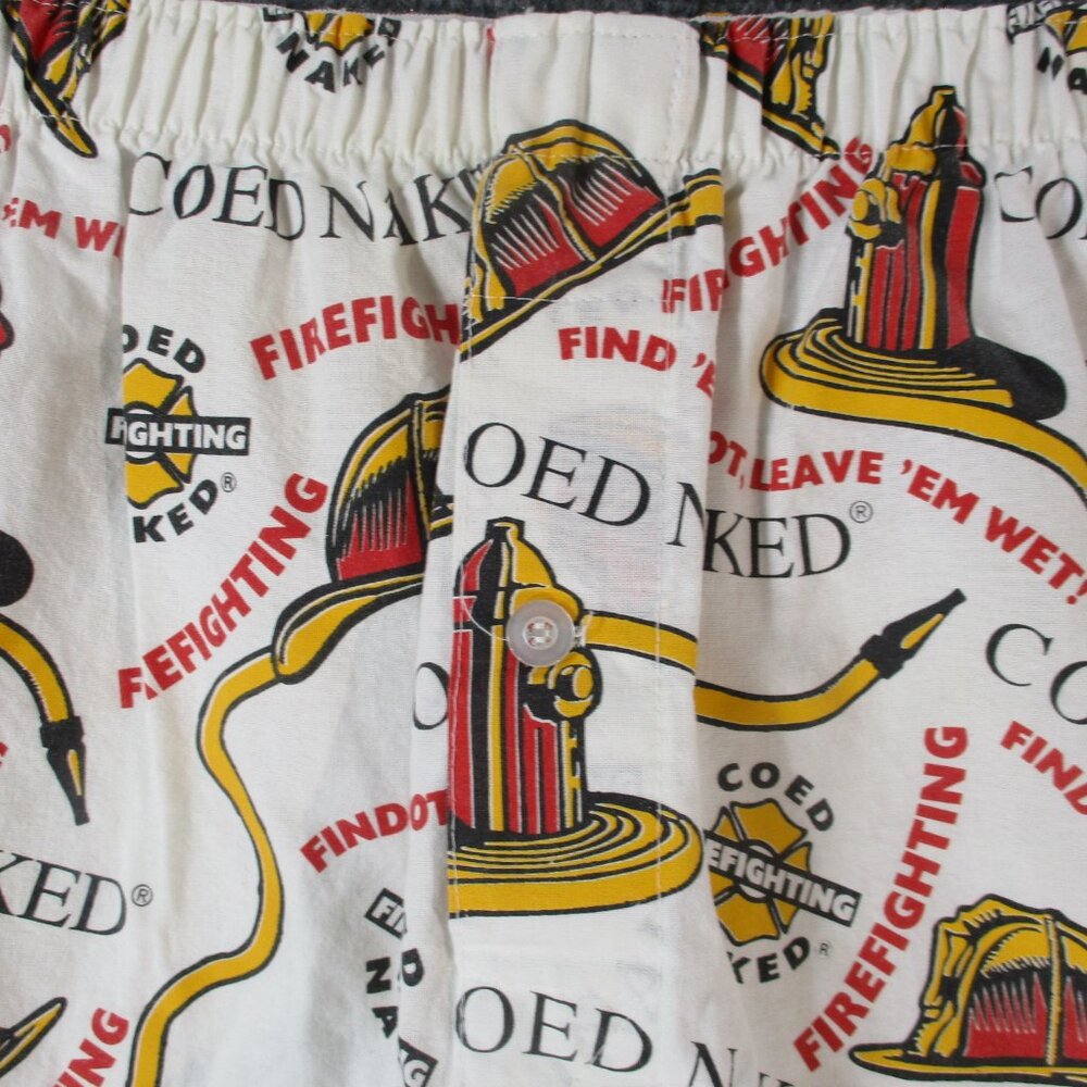 Vintage 80s COED NAKED SPORTSWEAR Shorts Mens Fireman Fighter Logo Boxers - Picture 8 of 8